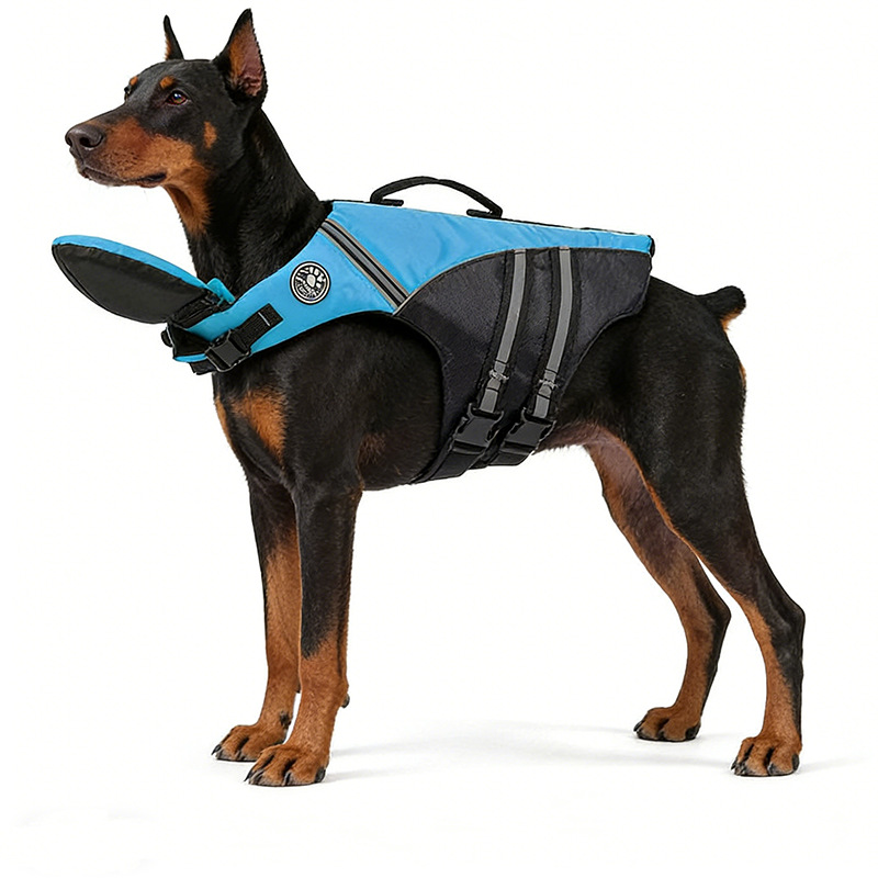 Life Jacket - 犬用ライフジャケット 高浮力ペット安全ベスト 反射機能付き水泳用プロテクター レスキューハンドル付き 小型犬・中型犬・大型犬用