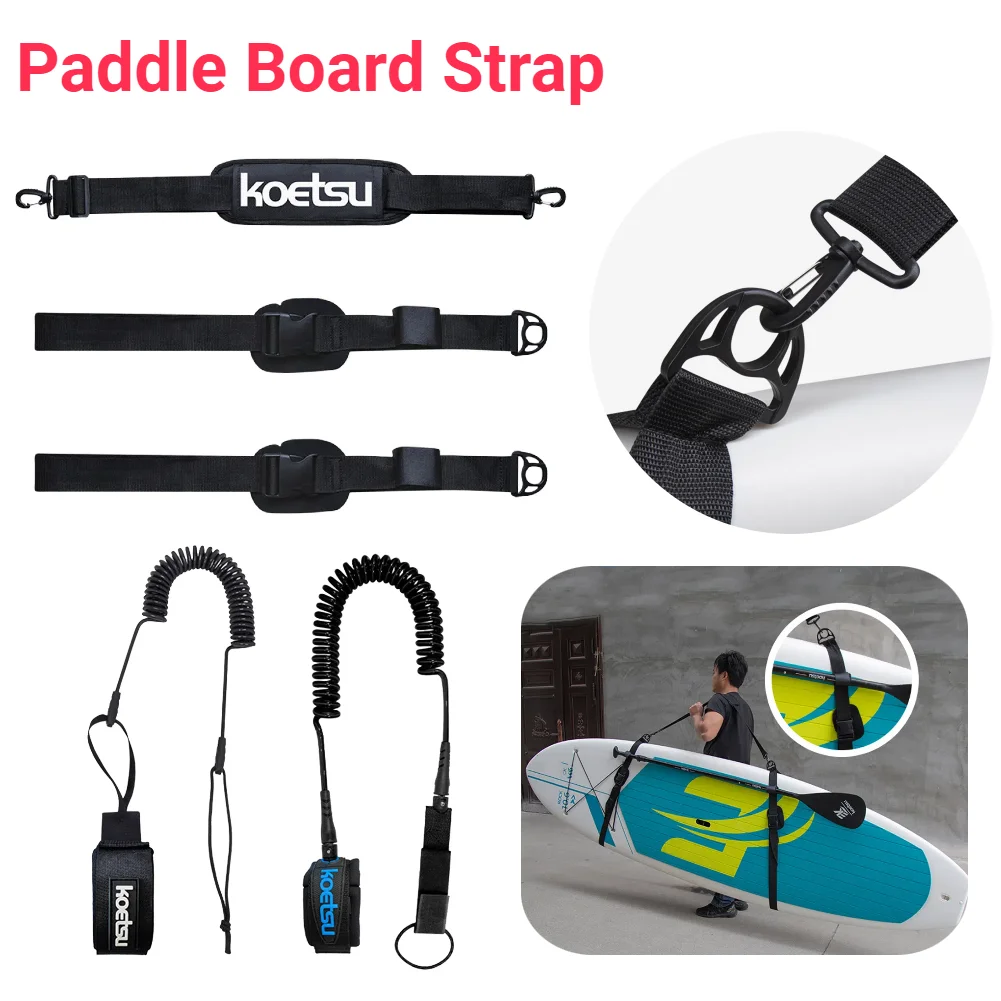 Surfboard Leash - サーフボードショルダーストラップ調節可能なスタンドアップサーフパドルボードキャリアアクセサリーポータブルパドルボードキャリースリング