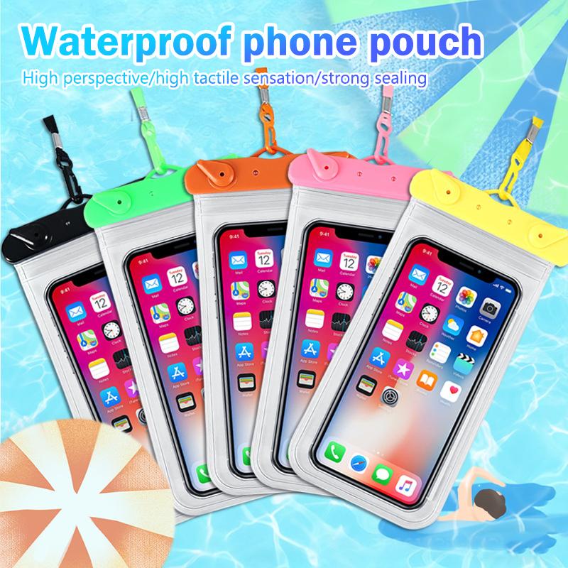 Dry Bag Waterproof - 【F】水中、雪中、雨林での使用に最適な、透明で防水性のある携帯電話用ケース。水泳用ポーチとしても使える大容量の携帯電話カバー。