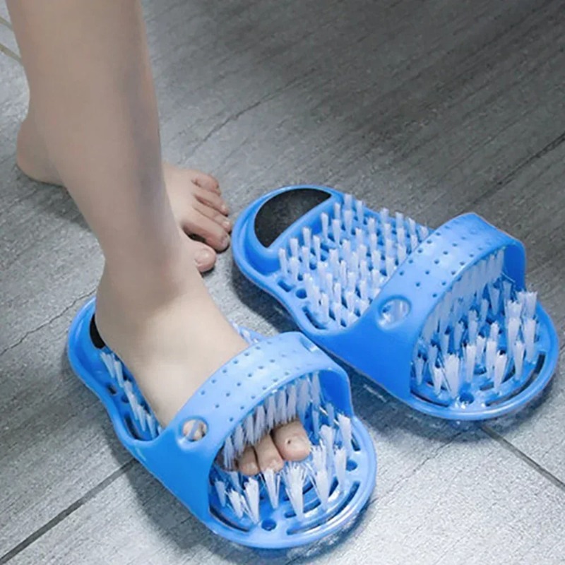 Flippers Swimming - 1個入りシャワーフットスクラブマッサージャー、浴室用フットブラシ、角質除去スキンケアツール、スパフットクリーニング用ウォッシャブルスリッパツール ﻿