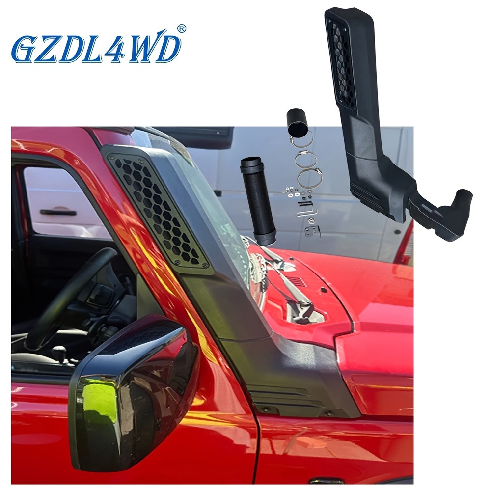 Snorkel Set - 2019年以降のスズキ ジムニー JB64 JB74用シュノーケルキット オフロード ハイライズエアインテーク、防水・防塵ダクトホース