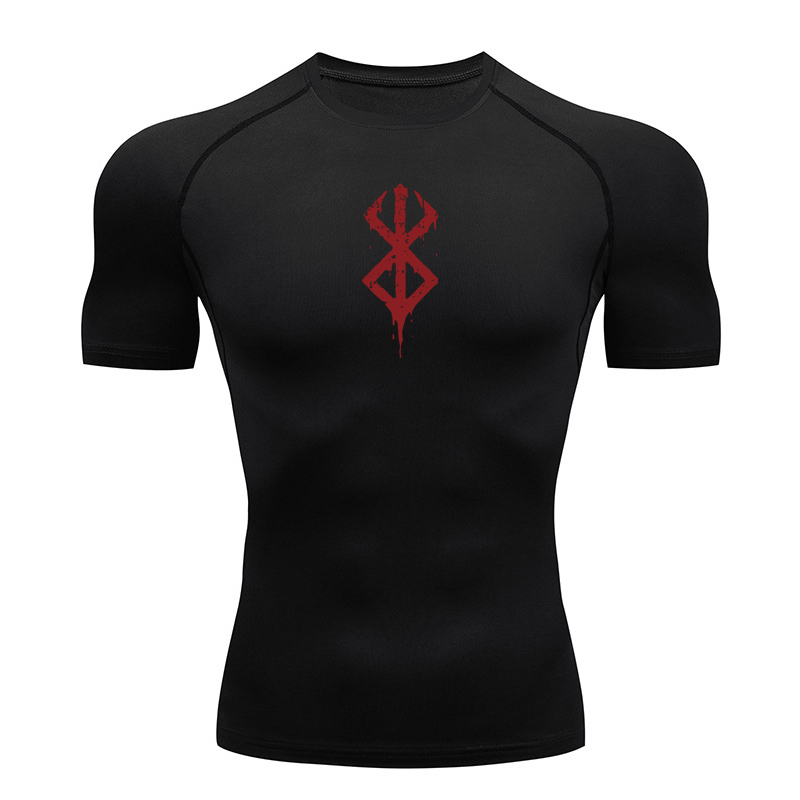 Rash Guard - メンズプリントコンプレッションシャツ 夏用半袖ラッシュガード ジムワークアウトTシャツ アスレチック速乾ベースレイヤー アンダーシャツ トップス