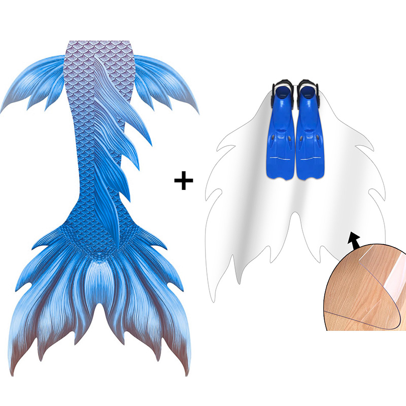 新しいデザインブルーカラースキンテールマーメイドカスタマイズ - Flippers Swimming のレビューと価格
