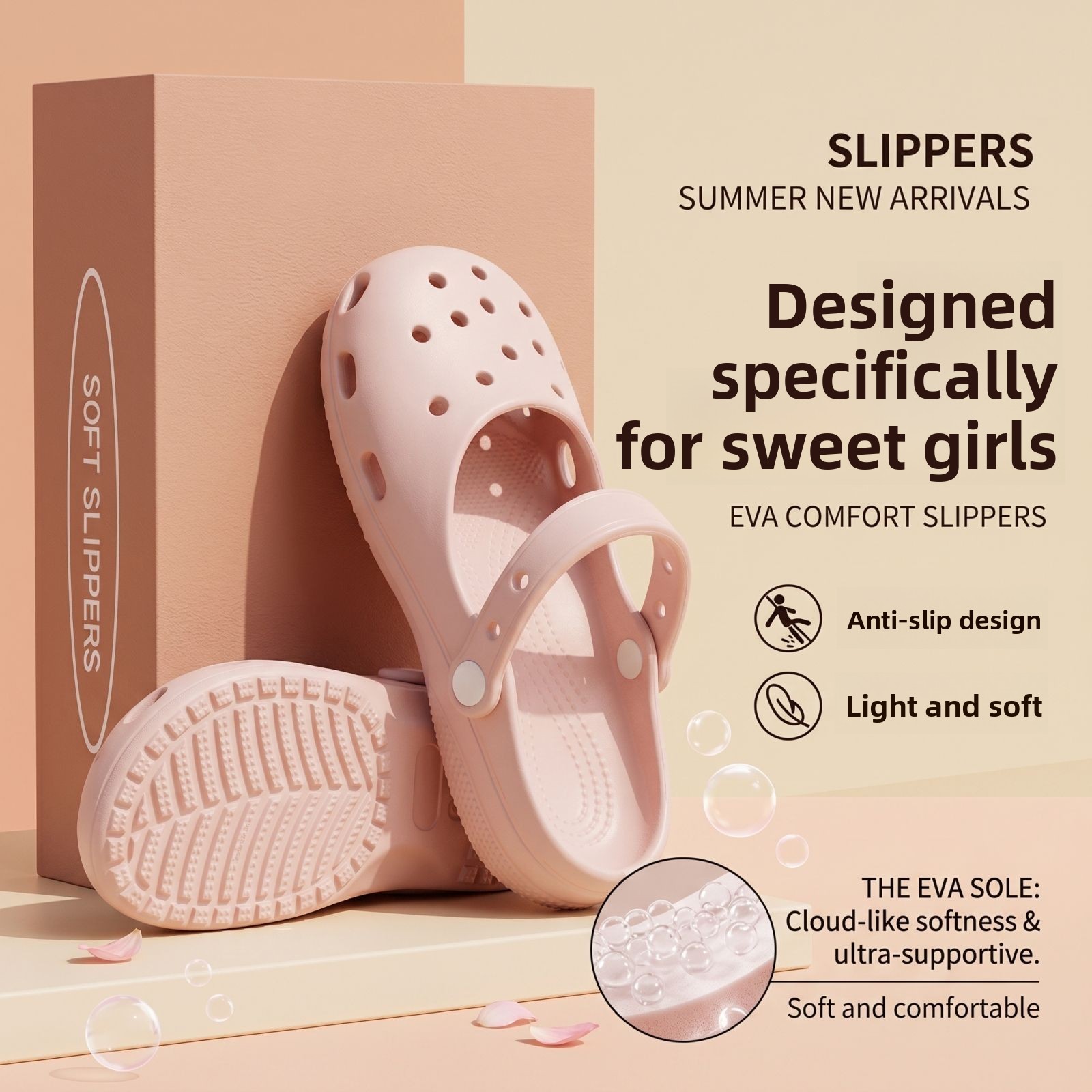 夏の新作レディースキュートバレエシューズ レトロEVA素材  - Water Shoes のレビューと価格