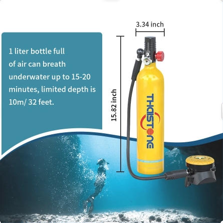 タイストーン 1L スキューバ酸素タンク（ハンドポンプ付き） - Diving Mask のレビューと価格