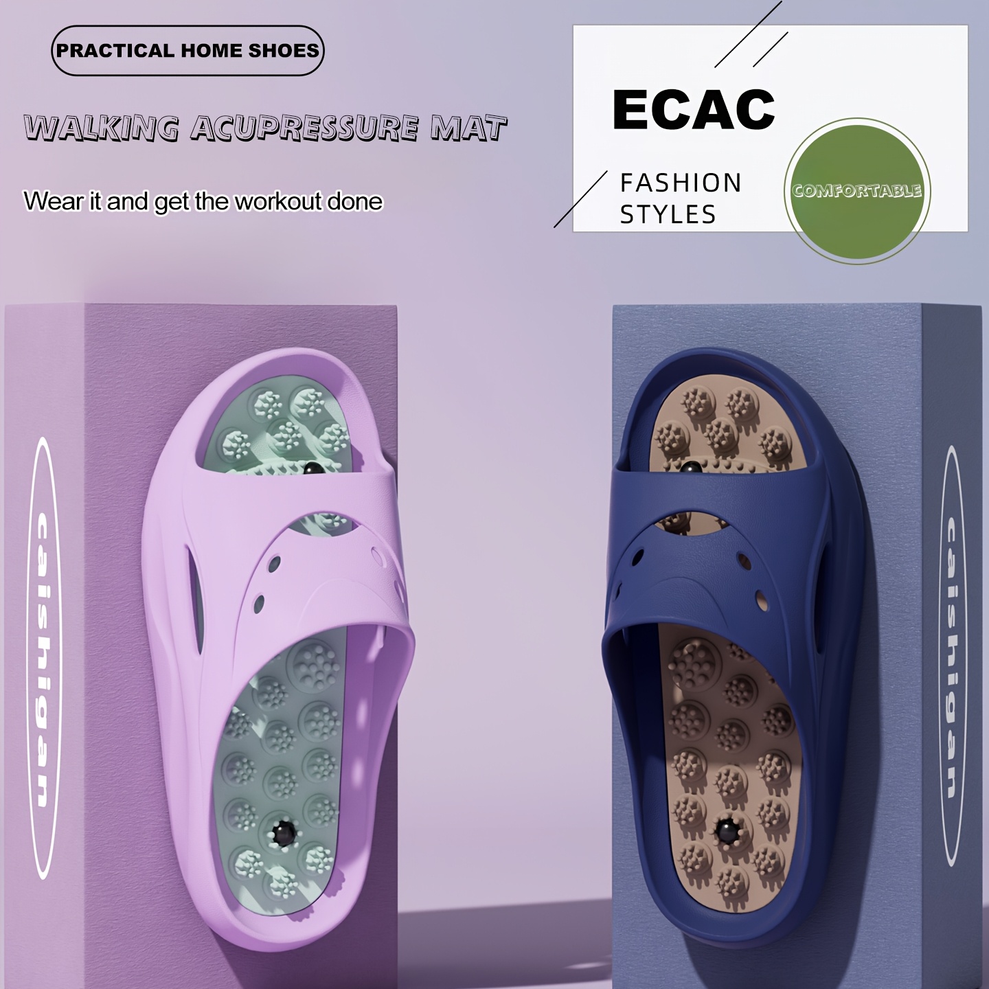 女性男性用EVAマッサージスリッパ厚底バスルームスライド滑り - Water Shoes のレビューと価格