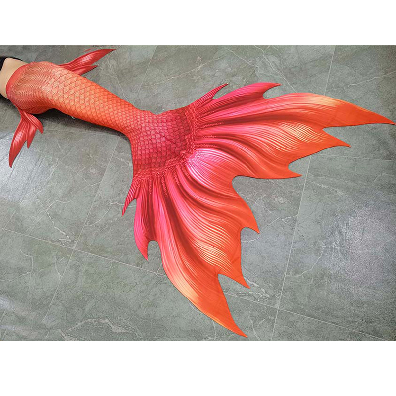 大人と子供のためのオレンジマーメイドテールスキンスイミングス - Swim Fins のレビューと価格