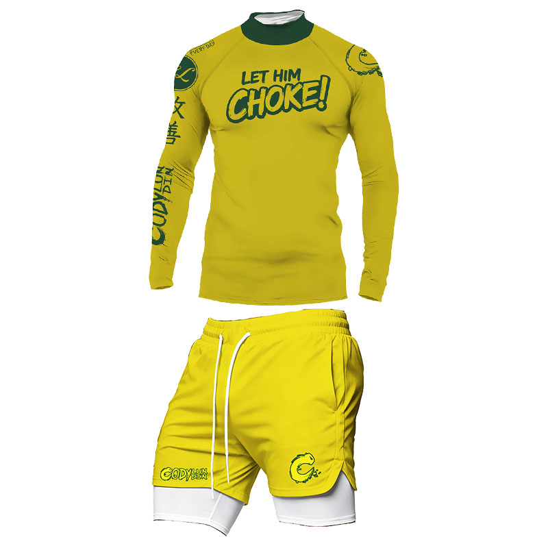 メンズBJJラッシュガードセット ノーギ ブラジリアン柔術  - Rash Guard のレビューと価格