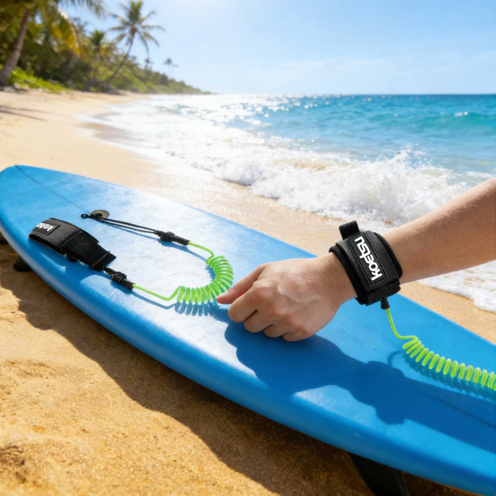 SUPパドルボードリーシュ TPU素材 強力コード サーフボ - Surfboard Leash のレビューと価格