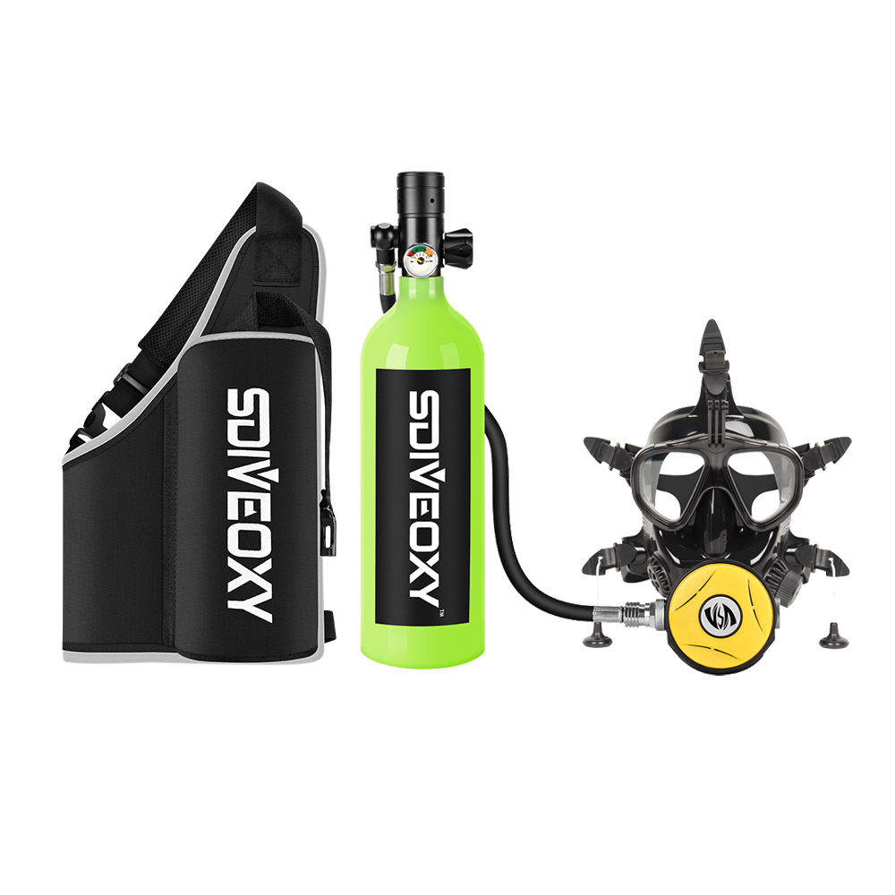1L一体型ヘッドダイビング呼吸器マスク酸素ボンベ防水シュノー - Snorkeling Gear のレビューと価格
